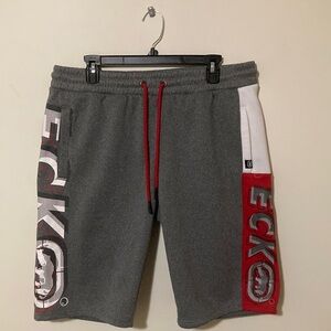 Ecko Unlimited Gray and Red Athletic Shorts